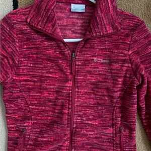 Columbia Red and Pink Puffer Jacket for Outdoor Comfort